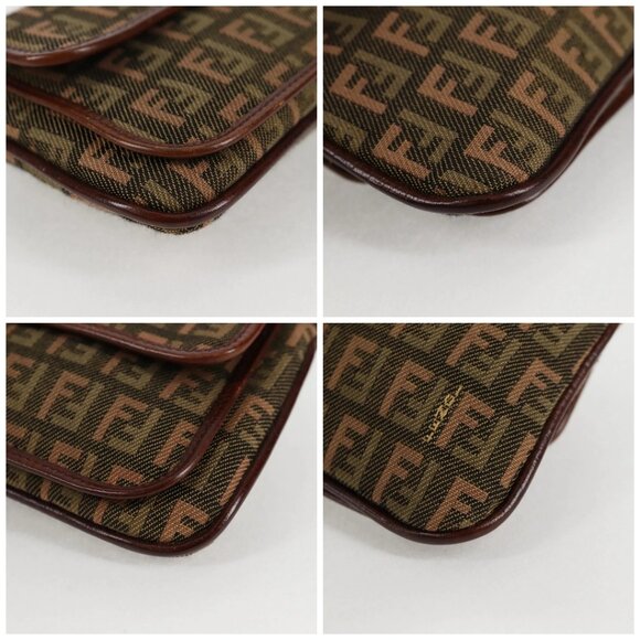 FENDI Zucchino Canvas Pouch Khaki Auth - Picture 16 of 16